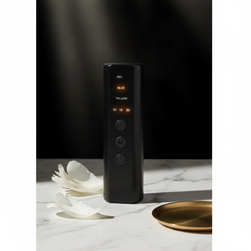 LUXÉRA LED Therapy Mask – Télécommande multi-fonction, studio marbre Calacatta