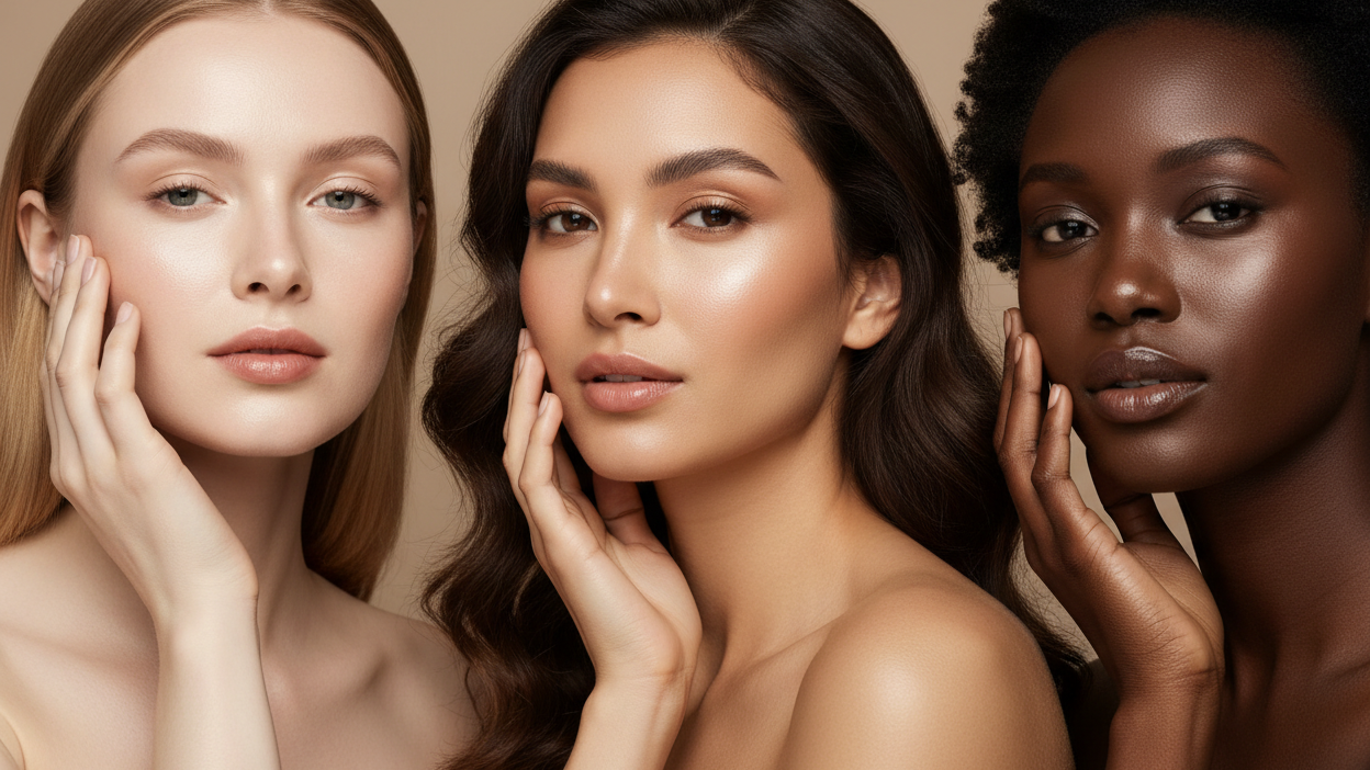Trois femmes peau glowy